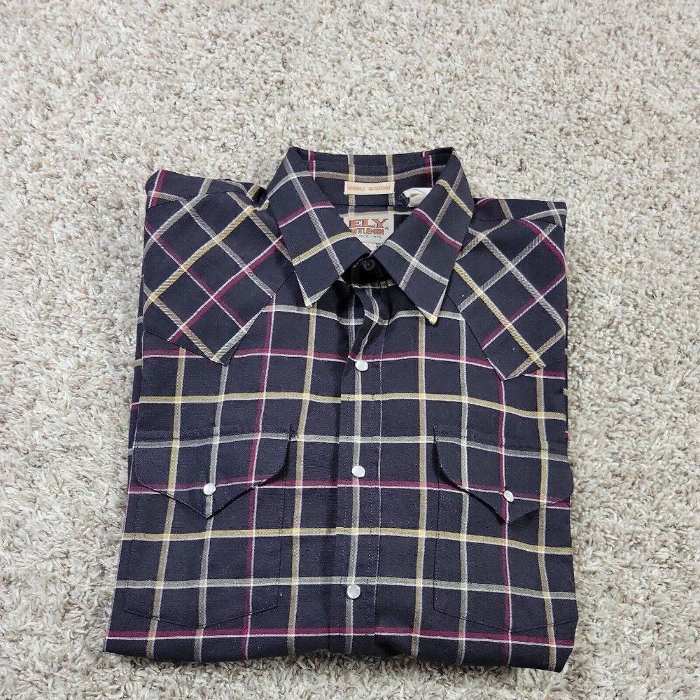 Ely Cattleman Shirt Mens 16/32 Button Up Plaid Multicolor Long Sleeve - Picture 7 of 7